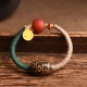 Handmade Tibetan Nine-Eye Dzi Bead Wealth Rope Bracelet Handmade Tibetan Nine-Eye Dzi Bead Wealth Rope Bracelet