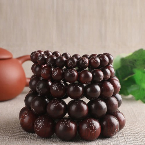 Red Sandalwood Om Mani Padme Hum Protection Bracelet Red Sandalwood Om Mani Padme Hum Protection Bracelet