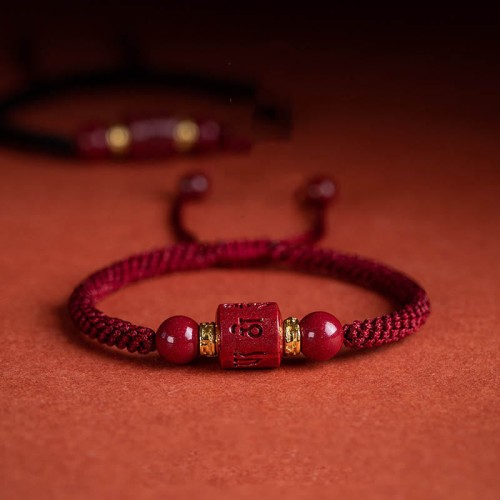 Cinnabar Om Mani Padme Hum Blessing Bracelet