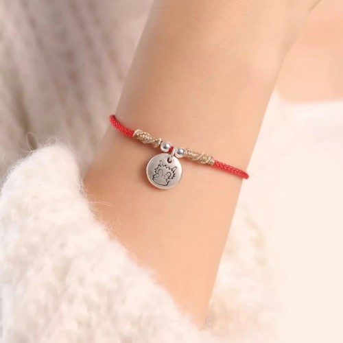 Handmade 999 Silver Year of the Dragon Luck Bracelet