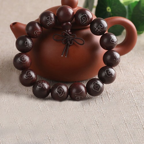 Red Sandalwood Om Mani Padme Hum Protection Bracelet Red Sandalwood Om Mani Padme Hum Protection Bracelet