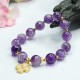 Amethyst Crystal Inner Peace Clover Charm Bracelet Amethyst Crystal Inner Peace Clover Charm Bracelet