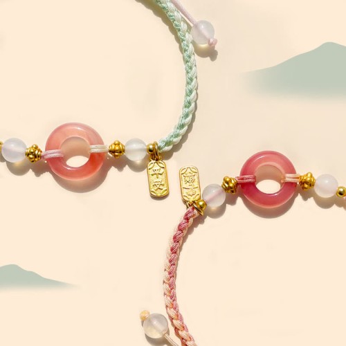Peace Agate Peace Buckle Braided Bracelet Peace Agate Peace Buckle Braided Bracelet