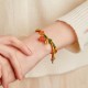 Persimmon Red Agate Strength Reincarnation Knot Bracelet
