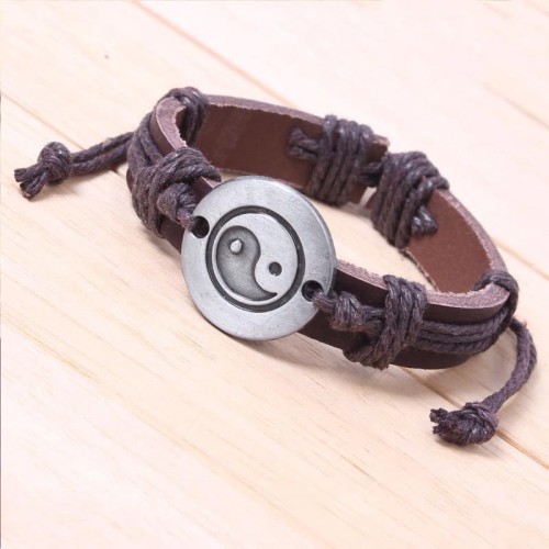 Retro Yin Yang Leather Harmony Bracelet