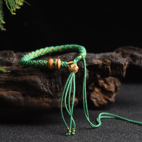 Tibetan Luck Prayer Wheel Bead Bracelet
