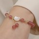 Strawberry Quartz Morganite Cat Love Bracelet