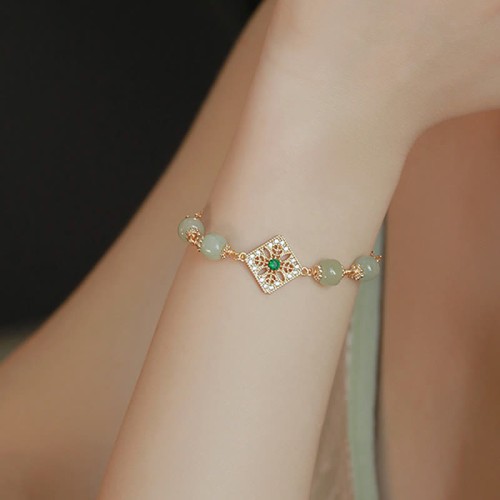 Hetian Jade Bead Luck Chain Bracelet Hetian Jade Bead Luck Chain Bracelet