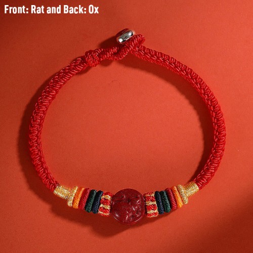 Year of the Dragon 925 Silver Cinnabar Auspicious Bracelet Year of the Dragon 925 Silver Cinnabar Auspicious Bracelet