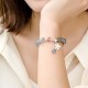 Moonstone Strawberry Quartz Flower Healing Charm Bracelet Moonstone Strawberry Quartz Flower Healing Charm Bracelet