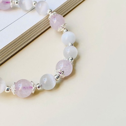 925 Sterling Silver Amethyst Cat's Eye Spiritual Star Bracelet 925 Sterling Silver Amethyst Cat's Eye Spiritual Star Bracelet