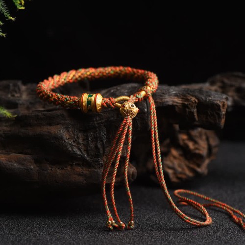 Tibetan Luck Prayer Wheel Bead Bracelet