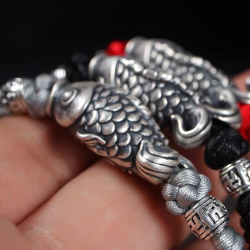 Silver Luck Koi Fish String Bracelet Silver Luck Koi Fish String Bracelet
