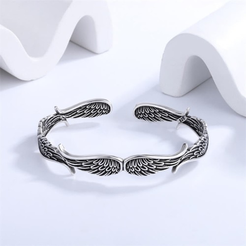 Angel Wings Feather Pattern Luck Cuff Bracelet Angel Wings Feather Pattern Luck Cuff Bracelet