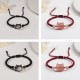 Silver Sheen Obsidian Strawberry Quartz Cat Bracelet Silver Sheen Obsidian Strawberry Quartz Cat Bracelet