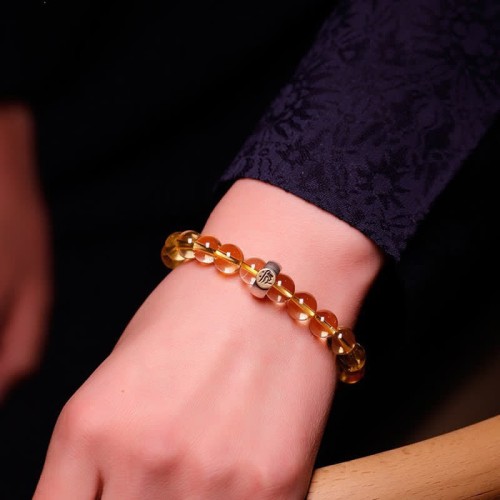 Sterling Silver Zodiac Citrine Protection Bracelet