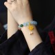 Aquamarine Amber Chinese Knot Charm Peace Bracelet