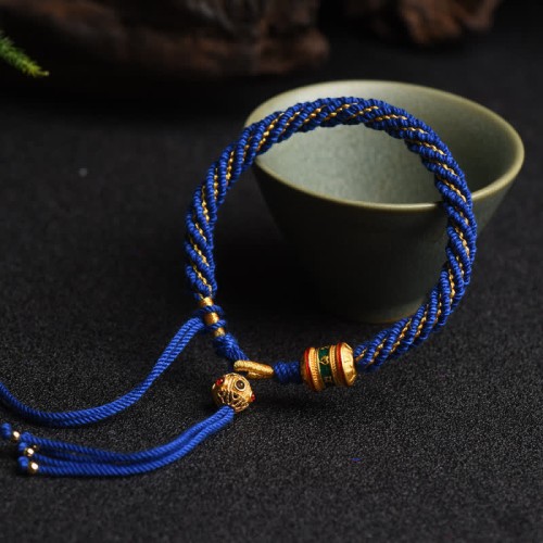 Tibetan Luck Prayer Wheel Bead Bracelet