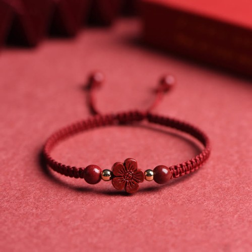 Four Leaf Clover Cinnabar Blessing Bracelet Four Leaf Clover Cinnabar Blessing Bracelet