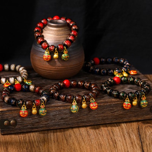 Swallowing Beast Cinnabar Bead Bracelet