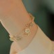 Gold Plated Jade Butterfly Flower Luck Bracelet Gold Plated Jade Butterfly Flower Luck Bracelet