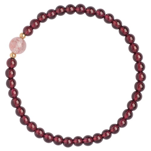 Garnet Strawberry Quartz Calm Bracelet Garnet Strawberry Quartz Calm Bracelet