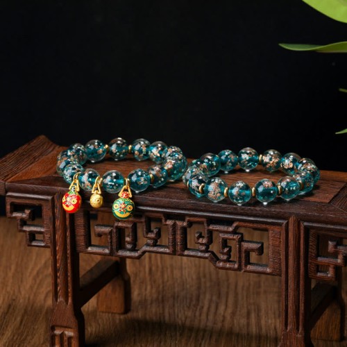 Gold Swallowing Beast Fluorescent Liuli Glass Success Bracelet Gold Swallowing Beast Fluorescent Liuli Glass Success Bracelet