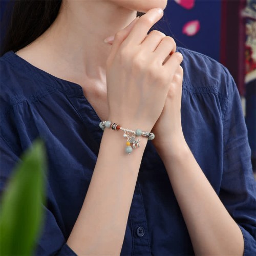 925 Silver Jade Amber PiXiu Success Bracelet 925 Silver Jade Amber PiXiu Success Bracelet