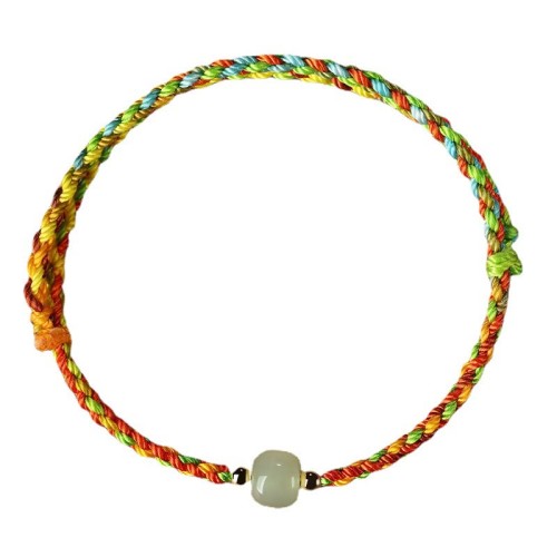 Colorful Rope Jade Bead Abundance Bracelet
