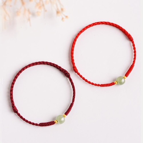 Jade Lucky Bead Prosperity Braided Bracelet