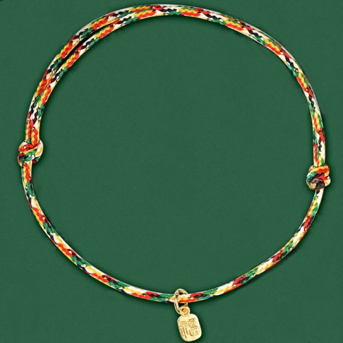 Fu Character Peace and Joy Luck Handmade Multicolored Bracelet