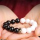 925 Sterling Silver Black Obsidian White Shell Yin Yang Bracelet 925 Sterling Silver Black Obsidian White Shell Yin Yang Bracelet