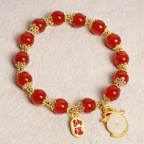 Year of the Dragon Red Agate Green Aventurine Bracelet Year of the Dragon Red Agate Green Aventurine Bracelet