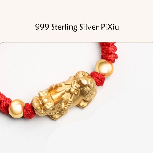 999 Silver PiXiu Wealth King Kong Knot Kids Bracelet 999 Silver PiXiu Wealth King Kong Knot Kids Bracelet