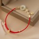 18K Gold Hetian Jade Luck Red Rope Bracelet 18K Gold Hetian Jade Luck Red Rope Bracelet