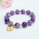 Amethyst Crystal Inner Peace Clover Charm Bracelet Amethyst Crystal Inner Peace Clover Charm Bracelet