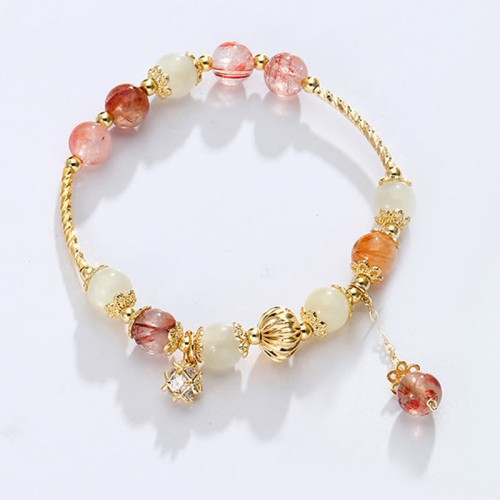 Colorful Rutilated Quartz Cat Eye Zircon Auspicious Bracelet Colorful Rutilated Quartz Cat Eye Zircon Auspicious Bracelet