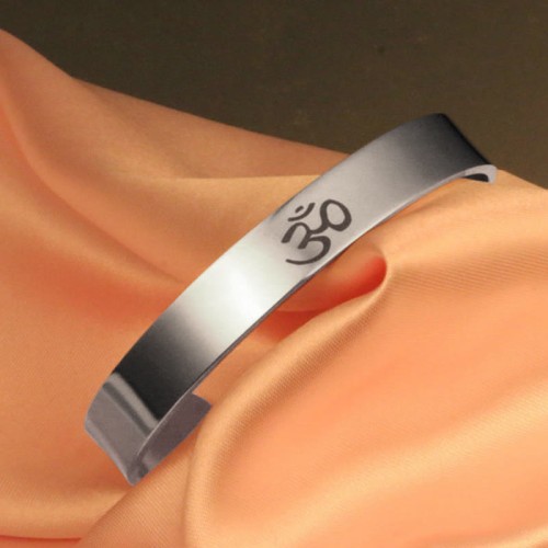 Tibetan OM Symbol Mindfulness Cuff Bracelet