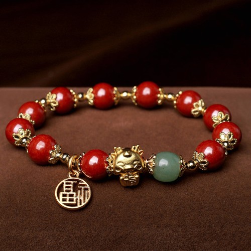 Year of the Dragon Cinnabar Blessing Bracelet