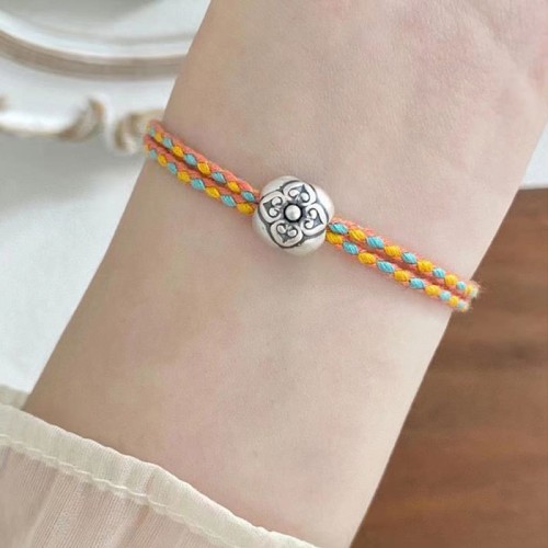 999 Sterling Silver Persimmon Luck Braided Bracelet 999 Sterling Silver Persimmon Luck Braided Bracelet