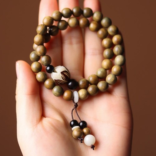 Green Sandalwood Bodhi Seed Lotus Soothing Bracelet Green Sandalwood Bodhi Seed Lotus Soothing Bracelet