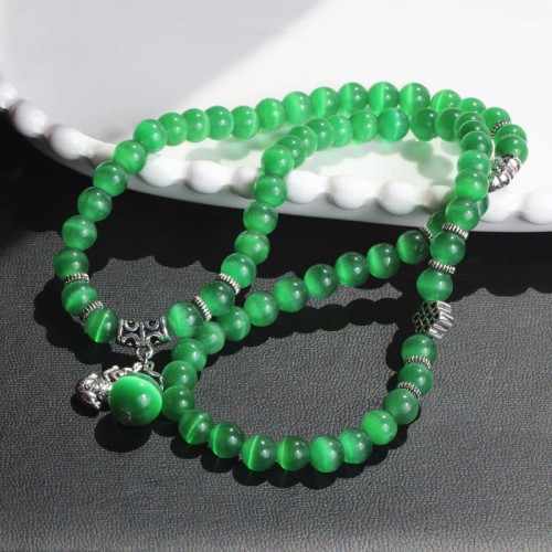 Cat Eye PiXiu Support Triple Wrap Bracelet