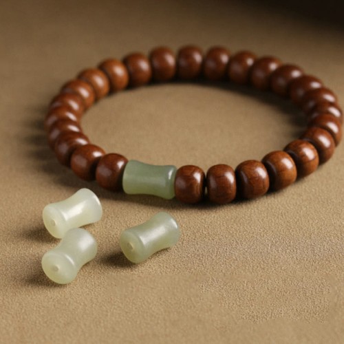 Abelia Wood Jade Bamboo Warding Off Evil Bracelet