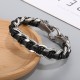 Dragon Leather Titanium Steel Luck Braided Bracelet Dragon Leather Titanium Steel Luck Braided Bracelet