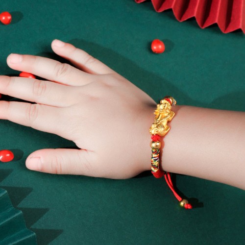 999 Silver PiXiu Wealth King Kong Knot Kids Bracelet 999 Silver PiXiu Wealth King Kong Knot Kids Bracelet