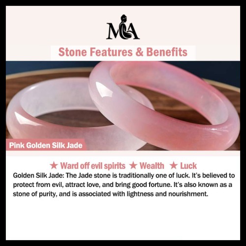 Pink Golden Silk Jade Wealth Bracelet Pink Golden Silk Jade Wealth Bracelet