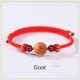 Natural Peach Wood Chinese Zodiac Cinnabar Wealth Bracelet