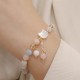 Strawberry Quartz Morganite Cat Love Bracelet