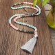 Amazonite Black Glitter Stone Positive Tassel Bracelet Amazonite Black Glitter Stone Positive Tassel Bracelet