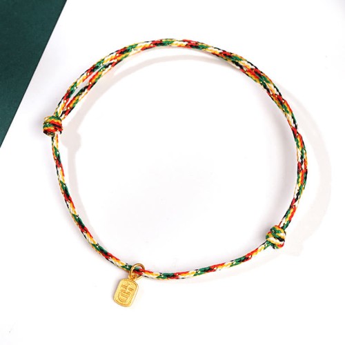Fu Character Peace and Joy Luck Handmade Multicolored Bracelet